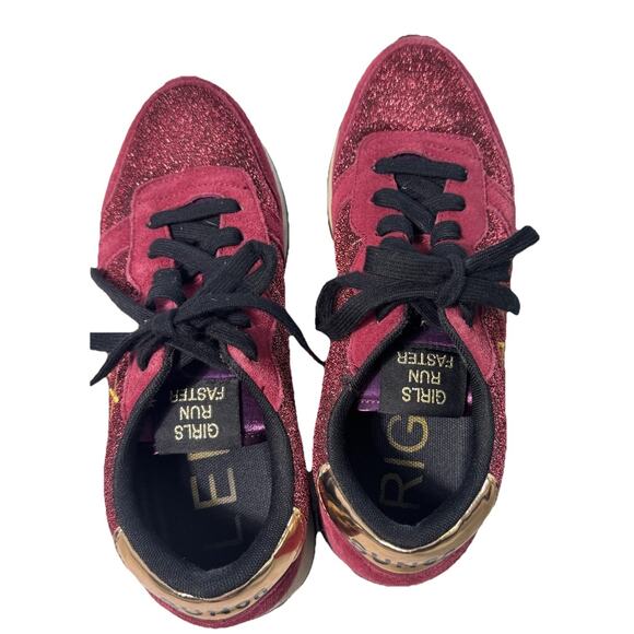 SUN68 ITALY ALLY GLITTER DONNA SNEAKERS BORDEAUX WOMENS US 8 - Picture 3 of 9